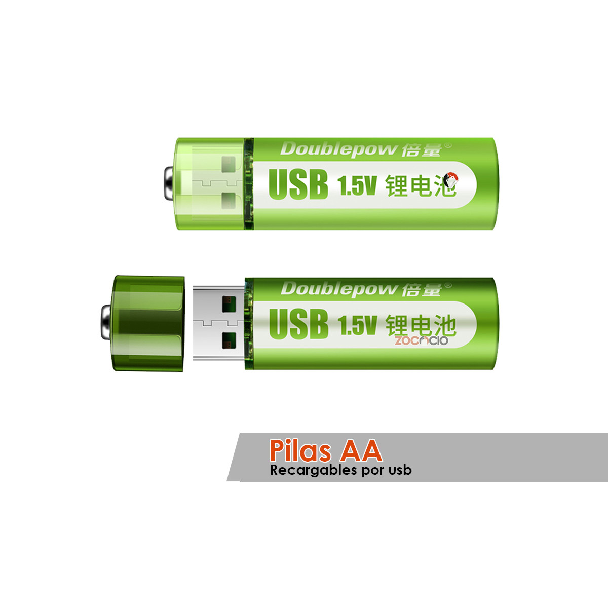 Miniatura 2 de Pilas Aa Recargables Usb Baterías Recarg
